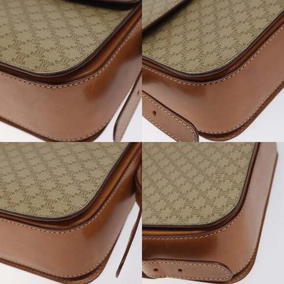 CELINE Macadam Canvas Shoulder Bag Pvc Beige - Picture 10 of 13